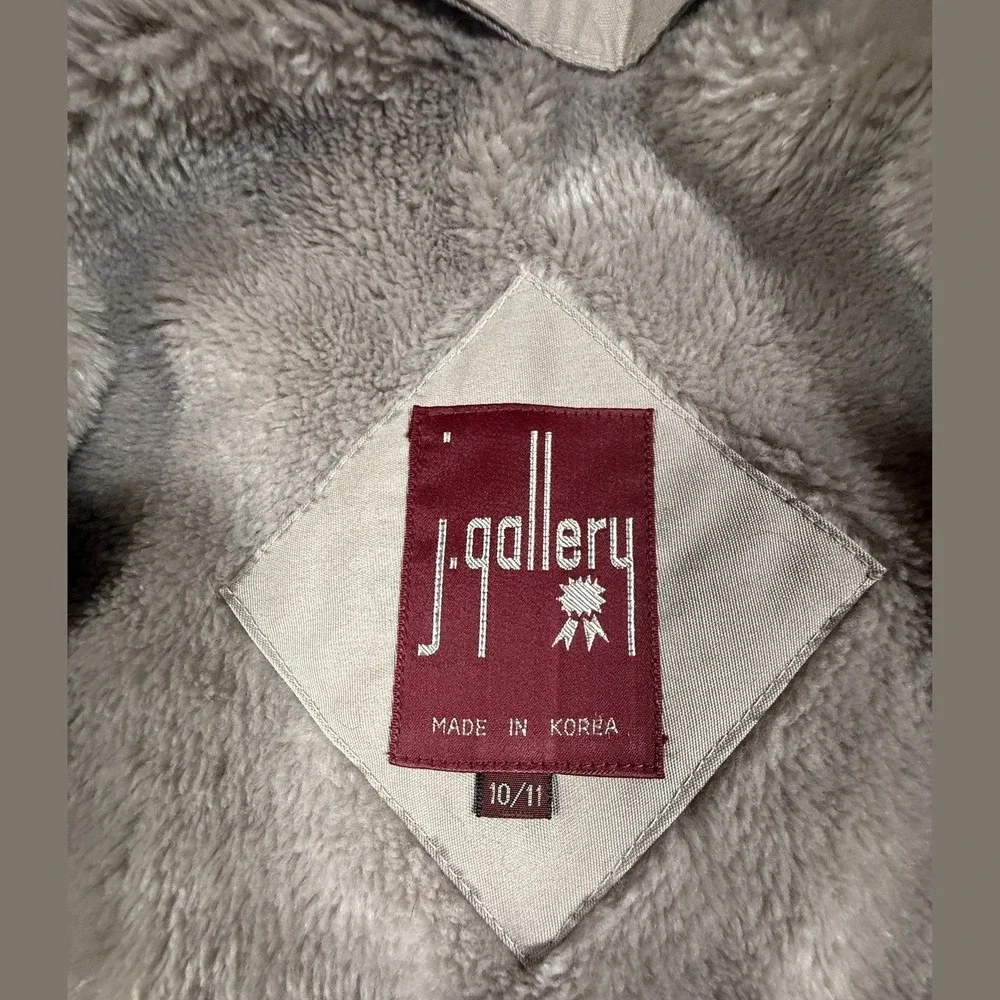 J. Gallery Womens Mauve Long Trench Coat Size 10/11 Lined Vintage Made in Korea